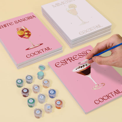 6 Mini Paintings - Pink Cocktail Set