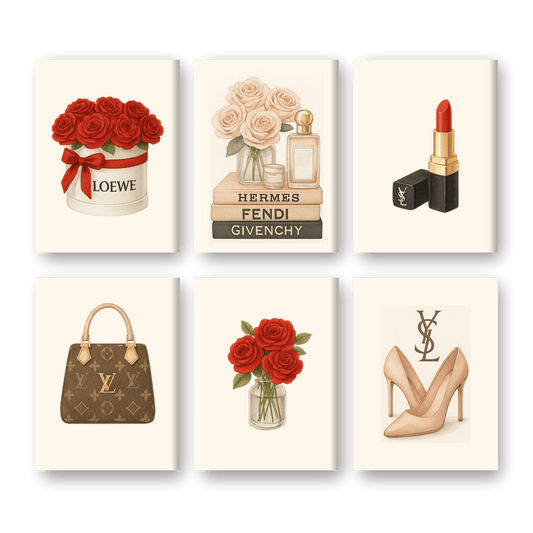 6 Mini Paintings - Elegant brands Set