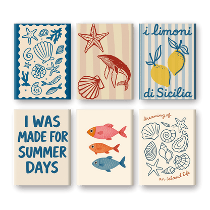 6 Mini Paintings - Beachlife Set