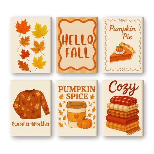 6 Mini Paintings - Fall Set