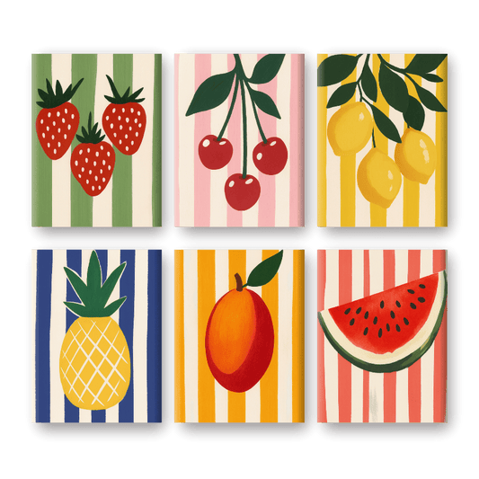 6 Mini Paintings - Fruit Set