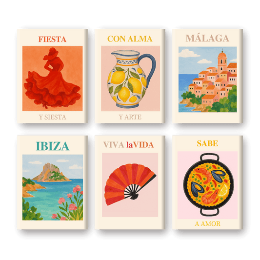 6 Mini Paintings - Spanish Summer Set