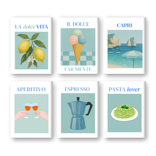 6 Mini Paintings - The Taste of Italy Set