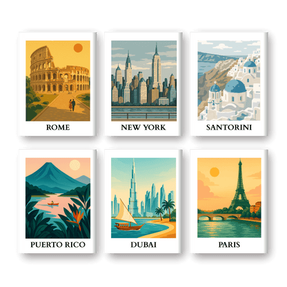 6 Mini Paintings - World Trip Set