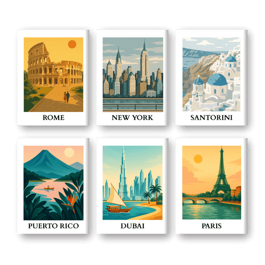 6 Mini Paintings - World Trip Set