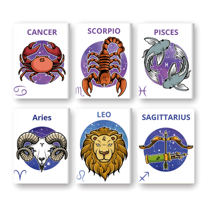 12 Mini Paintings | Zodiac Set