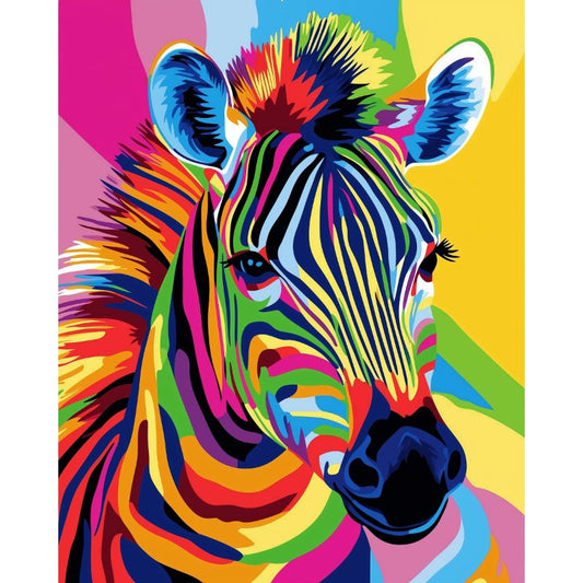 Abstract Colorful Zebra | Paint by Numbers