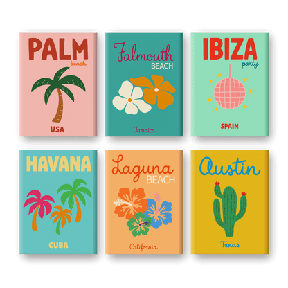 6 Mini Paintings - Beach & Summer Set