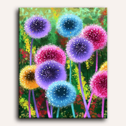 Colorful Dandelions | Paint by Numbers