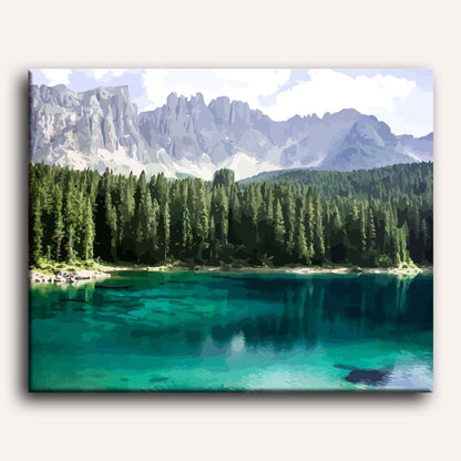 Lake - Forest and Mountains | Paint by Numbers