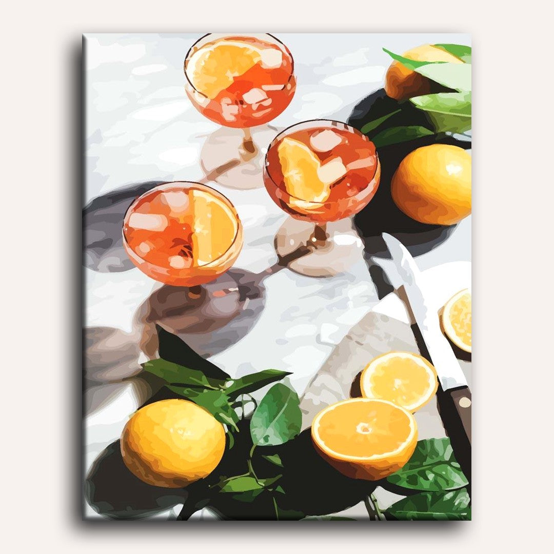 Orange Summer Drinks | Paint by Numbers
