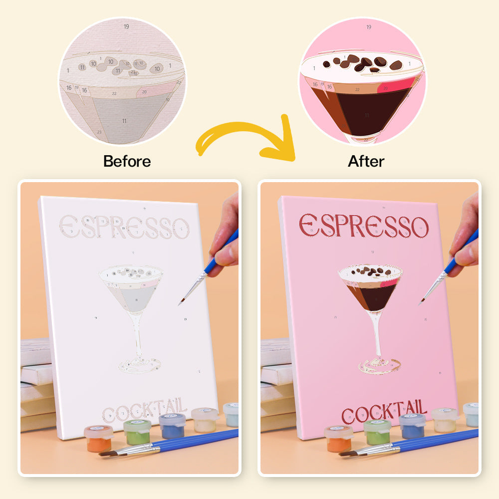 6 Mini Paintings - Pink Cocktail Set