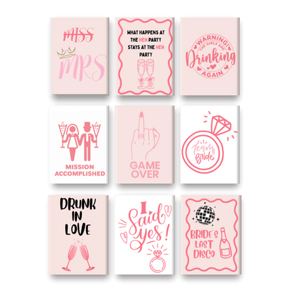 9 Mini Paintings – Bachelorette Set