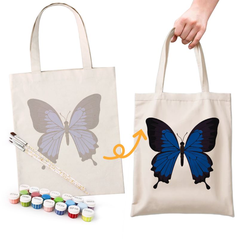 Paint by Numbers Totebag – Butterflies | 4 variants