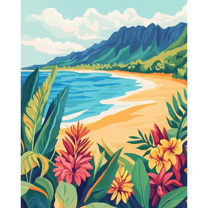 Colorful Beach Landscape | Paint by Numbers