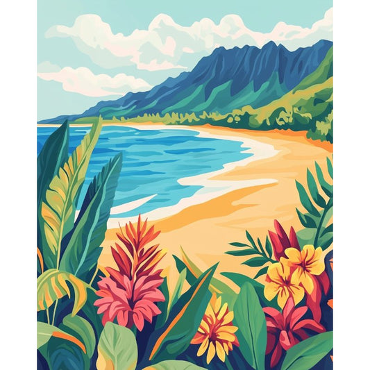 Colorful Beach Landscape | Paint by Numbers