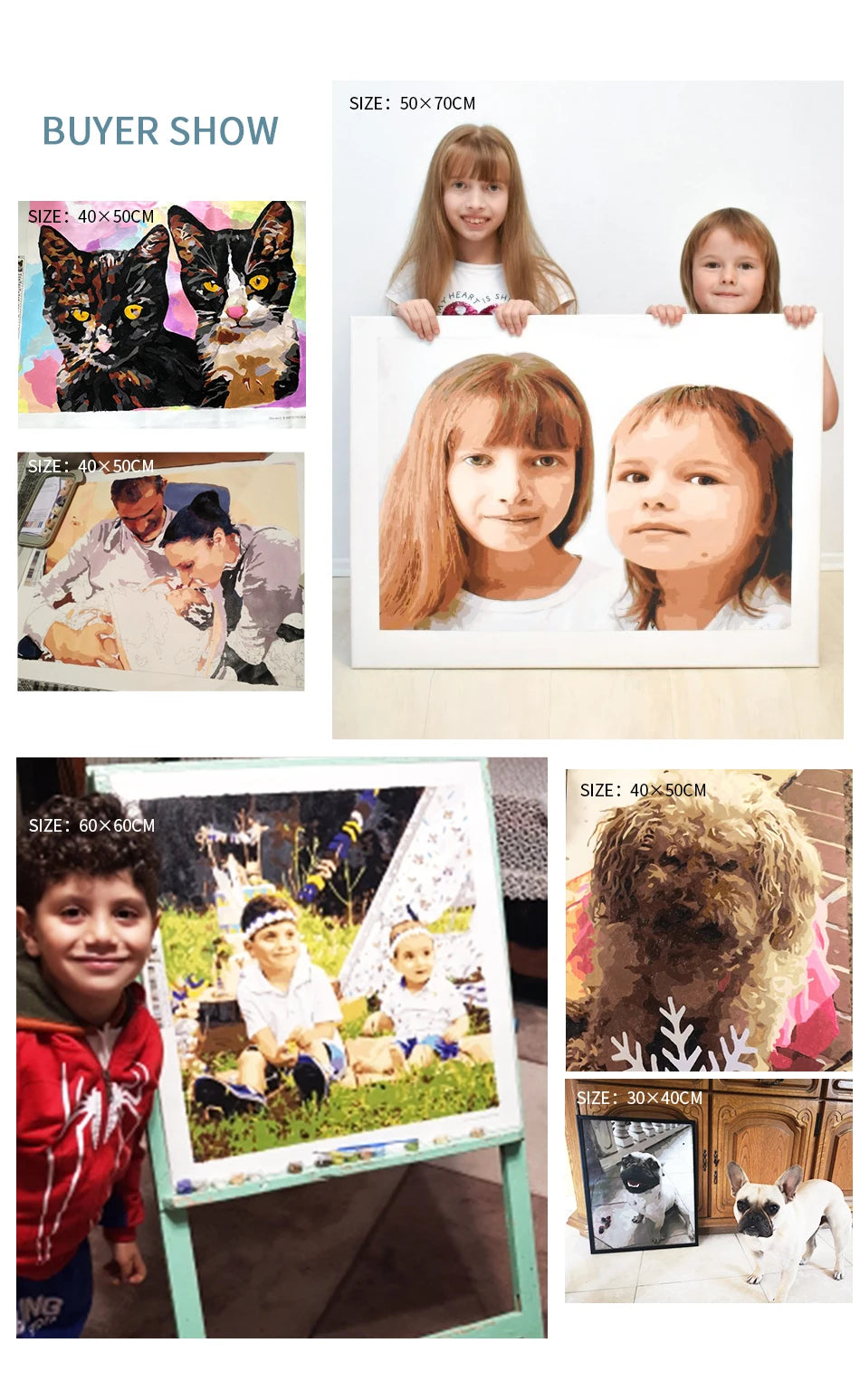 Personalized Photo Paint by Numbers – 24/36 Color Family & Portrait Canvas