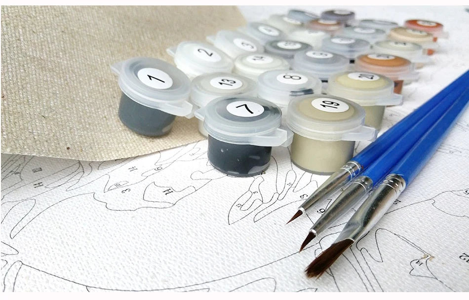 Custom Photo Paint by Numbers – 24-Color DIY Kit