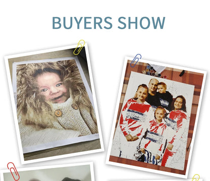 Personalized Photo Paint by Numbers – 24/36 Color Family & Portrait Canvas