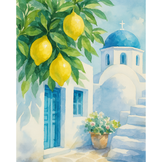Lemons in Santorini | Paint by Number
