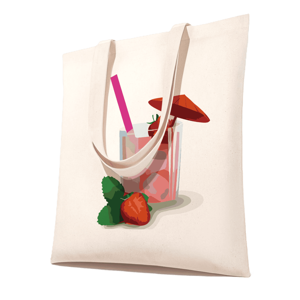 Paint by Numbers Totebag – Strawberry Daiquiri Cocktail