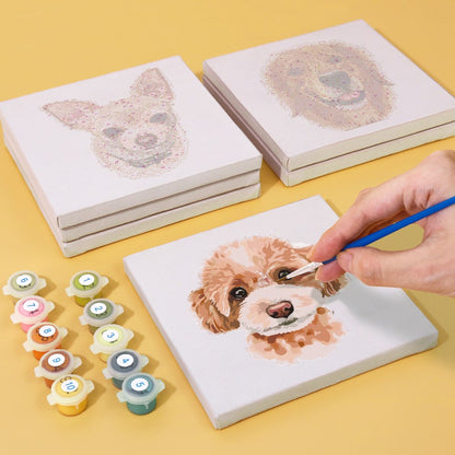 Paint by Numbers - 6 Mini Paintings | Dogs Set