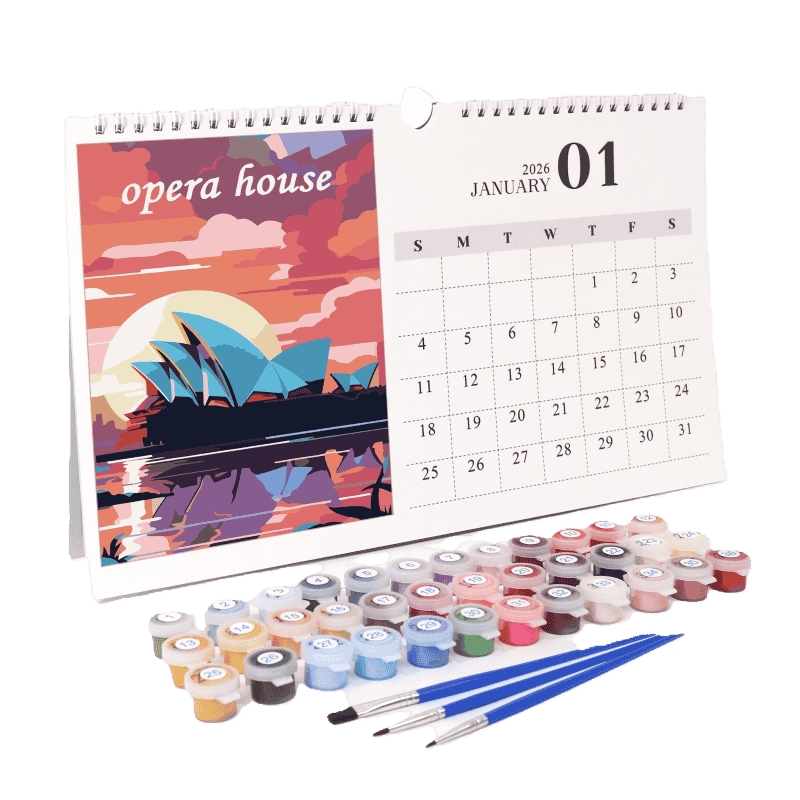 Paint by Numbers Calendar 2026 | Famous Landmarks Edition