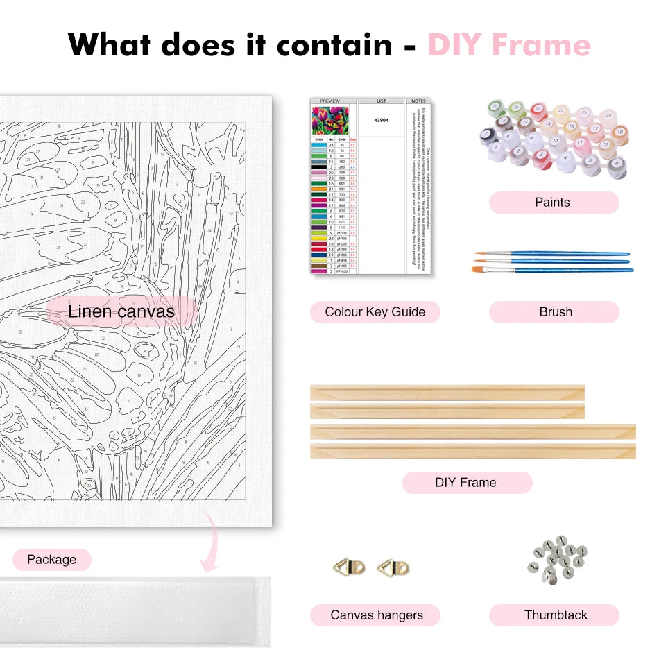Custom Photo Paint by Numbers – 24-Color DIY Kit