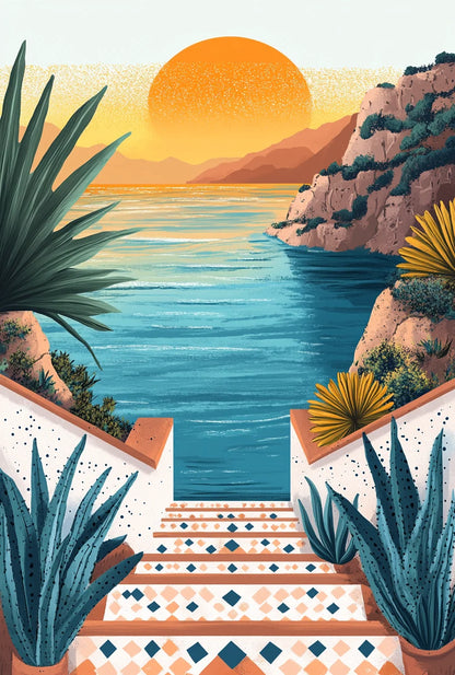 Relax & Paint: Sunset Canvas Kit for Adults