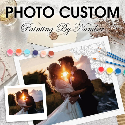 Wedding Gift Canvas - Custom Photo Paint by Numbers