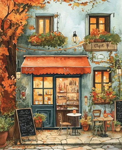 Girl Flower and House Landscape  – DIY Paint by Numbers Wall Art (Customizable by Paint)