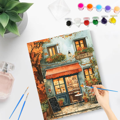 Girl Flower and House Landscape  – DIY Paint by Numbers Wall Art (Customizable by Paint)