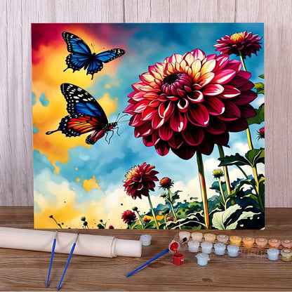 Butterfly & Flowers – Paint by Numbers