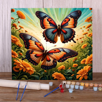 Butterfly & Flowers – Paint by Numbers