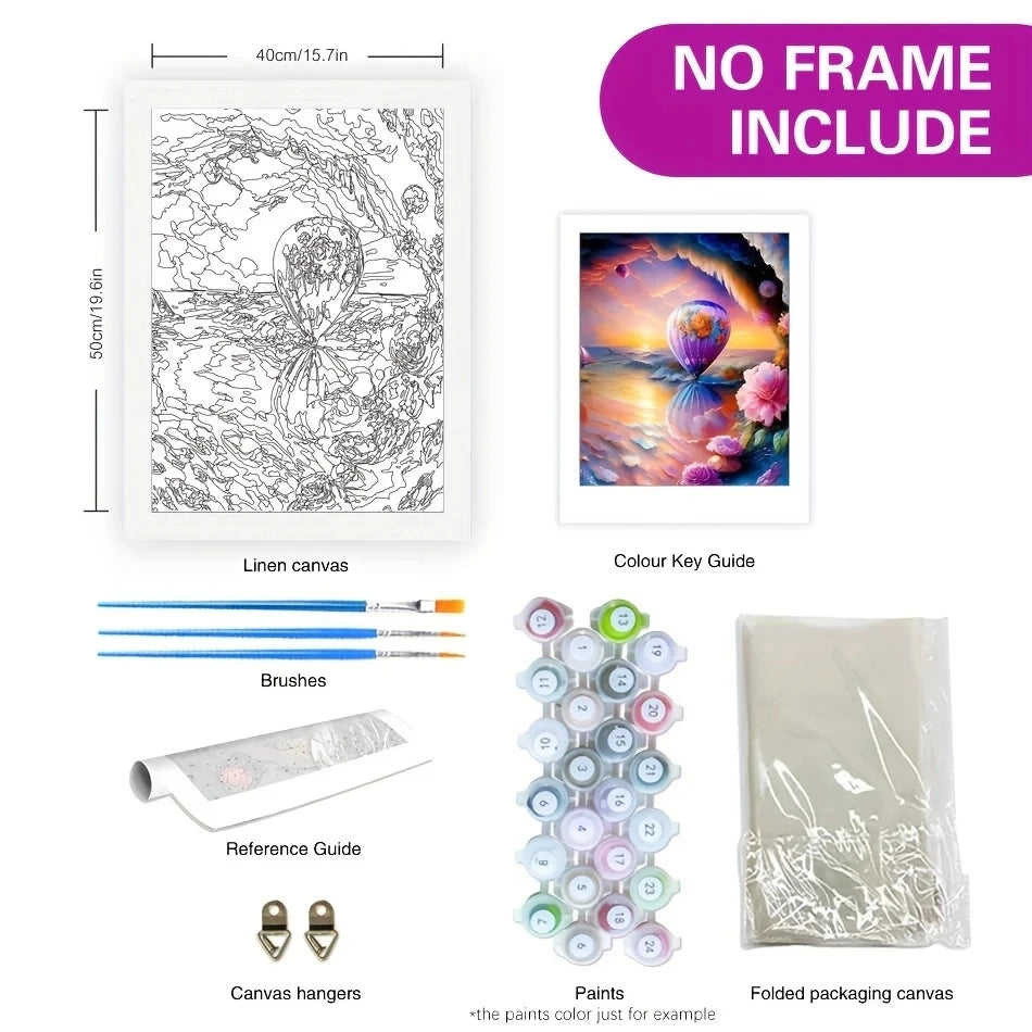 GATYZTORY Custom Photo Paint by Numbers – 24/36 Color DIY Canvas Kit