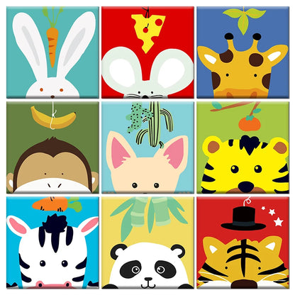 Cute Cartoon Animals - Paint By Numbers For Kids
