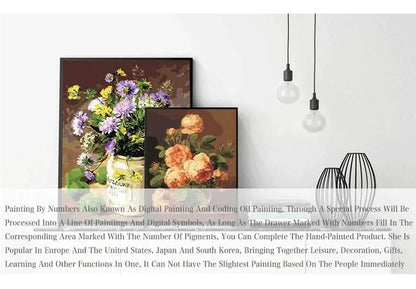 Sunset Landscape, Peaceful Paradise – DIY Framed Paint by Numbers Kit (Customizable by Paint)