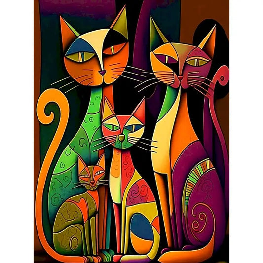 Cat, Woman and Ballerina – DIY Paint by Numbers Kit (Customizable by Paint)
