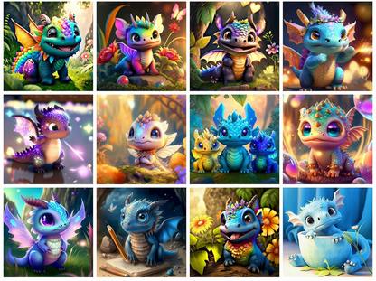 Dragon Animal DIY Kit -  Painting by Numbers