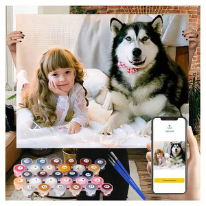 Custom Pet & Child - Paint by Numbers Kit