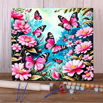 Butterfly & Flowers – Paint by Numbers