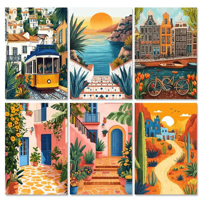 Relax & Paint: Sunset Canvas Kit for Adults