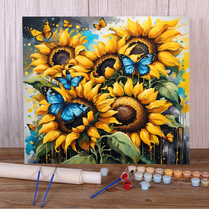 Butterfly & Flowers – Paint by Numbers