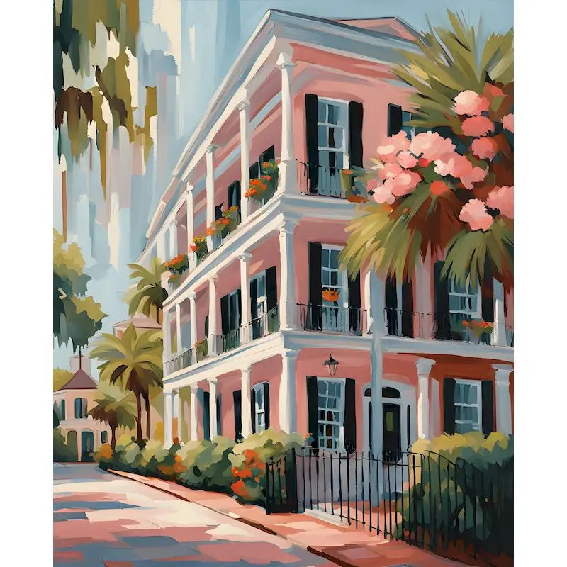 Pink Scenery Landscape Paint-by-Numbers Kit