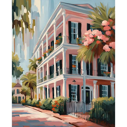 Pink Scenery Landscape Paint-by-Numbers Kit