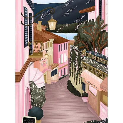 Pink Scenery Landscape Paint-by-Numbers Kit