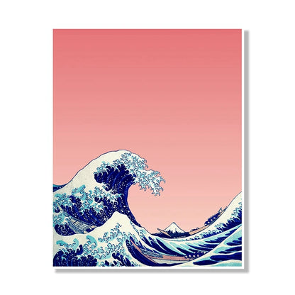 The Great Wave off Kanagawa, Flamingo & Blue Heron – Paint by Numbers