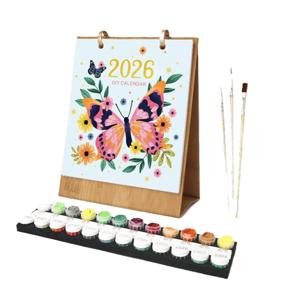 2026 Paint by Numbers desk Calendar | Butterfly Edition