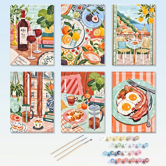 6 Mini Paintings - Gourmet Set